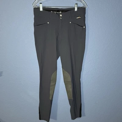 Pantalones de montar Kerrits grises con parche en la rodilla para mujer talla grande rendimiento Foto 1 de 4