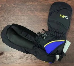 NWT HEAD boy Thermal Fleece Mittens black with blue, size 2XS, XS, S - Picture 1 of 1