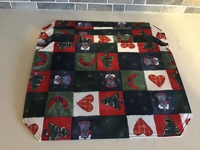 Holiday/Christmas Red ,Green ,Blue, Placemats 18x 13 Poly Blend NICE, Reversible - Image 1 of 4