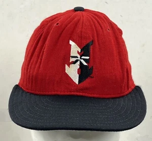 VINTAGE Indianapolis Indians Hat New Era Size 6 7/8 Fitted Cap Wool 90s USA Made - Picture 1 of 9