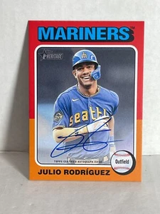 2024 Topps Heritage Julio Rodriguez Real One Auto #ROA-JR Seattle Mariners - Picture 1 of 2