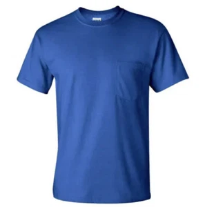 Gildan G2300 Ultra Cotton Royal Blue Pocket T Shirt Size Large - Picture 1 of 3