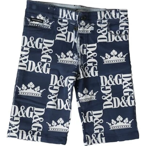 DOLCE & GABBANA Kids Shorts Blue White Crown Cotton Bermuda s. Tag 6yrs 200usd - Picture 1 of 7