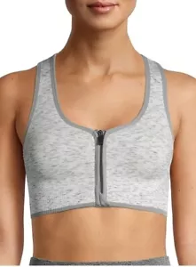 Avia Women's Seamless Zip Front Support Sports Bra Gray Color Size M NEW - Picture 1 of 6