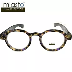 GAFAS DE LECTURA REDONDAS OVALADAS MIASTO (HECHAS EN TAIWAN) RX +1.25 AZUL/PÚRPURA TORTUGA - Imagen 1 de 2