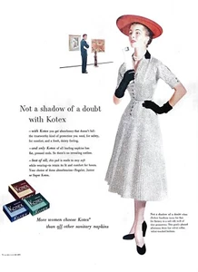 Kotex Sanitary Napkins 1953 Print Ad Glamour Stylish Woman 10"X13.5" - Picture 1 of 3