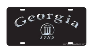 UGA UNIVERSITY OF GEORGIA Black Mirrored "1785" License Plate / Car Tag - Picture 1 of 1
