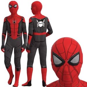 Spider-man Black Bodysuit Costume Spiderman Cosplay Halloween Morphsuit Kids XL