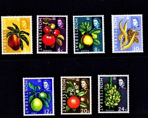 Montserrat 1965 Tropical Fruit Vegetables Pineapple Guava Okra Lime Orange Cover