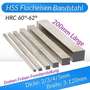 Flachstahl 200mm Länge HSS Flacheisen Bandstahl Flachmaterial Flachstange - Bild 1 von 7