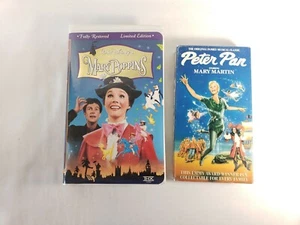 Vintage VHS Peter Pan w/Mary Martin TV Movie & Mary Poppins Musical Tested! - Picture 1 of 7