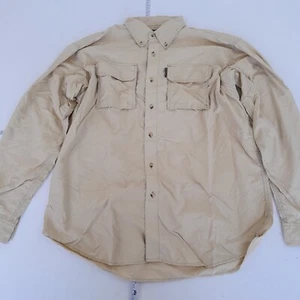 REGATTA Shirt Large Beige Mens Long Sleeve Regular Button Oxford Chest Pockets - Picture 1 of 10