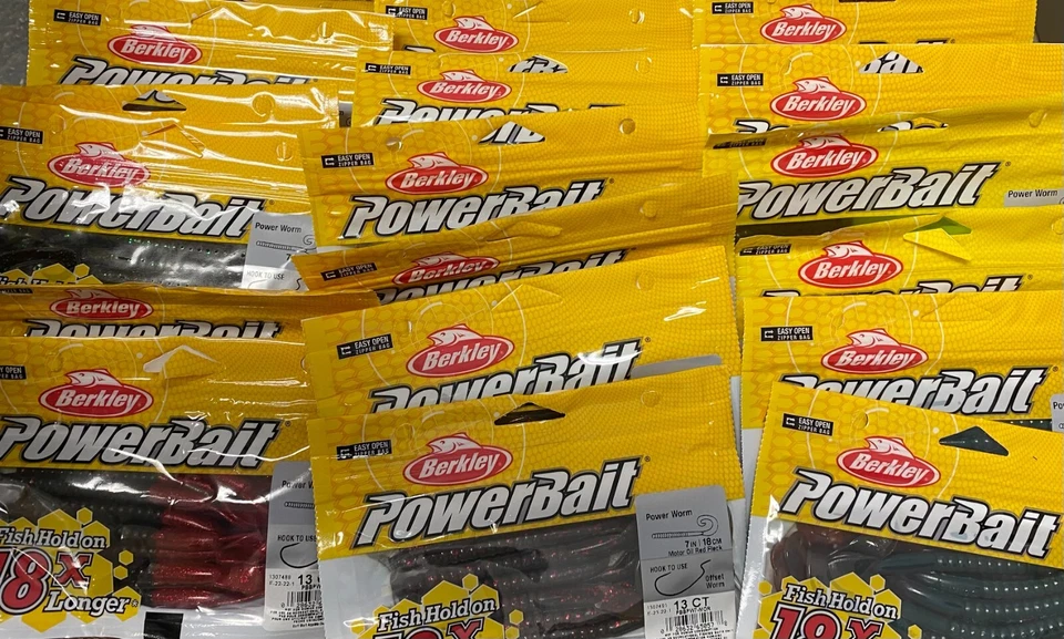 2 Bags of Berkley PowerBait Power Worms 7 inch 13 pack..26 Total worms *NEW* - Image 1 of 1