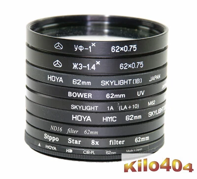 9x Filter 62mm ✯ Hoya ✯ Bower✯ Stoppo ✯ ND ✯ Sky ✯ Pol Circular ✯ UV ✯ Star ✯ - Bild 1 von 3