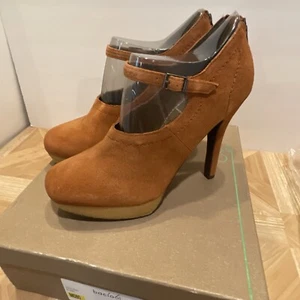 Bacio 61 Violino Women's Cinnamon Suede Mary Jane Platform Heels US Size 8 - Picture 1 of 8