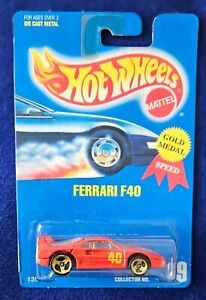 Hot Wheels FERRARI F40 - Blue Card #69 Gold Medal Speed w/3 Spoke Wheels