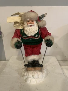 Vintage Weihnachtsmann Figur 1996 Skiing Santa 10" mit OVP Christmas Fantasy RAR - Bild 1 von 24