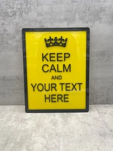 Personalised Keep Calm Sign | Custom Keep Calm and Carry On Sign - Picture 1 of 4