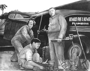 Three Stooges, 3 Handlanger, Original Kunstkopie Klempner - Bild 1 von 1