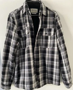 Boston Traders Flannel Shirt Mens Medium Black White Jacket/Shirt - Picture 1 of 5