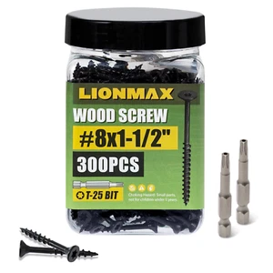 Deck Screws 1-1/2 Inch, Wood Screws #8 X 1-1/2", 300 PCS, Rust Resistant, Exteri - Picture 1 of 11