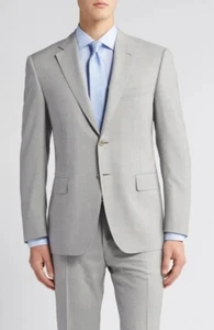 CANALI Siena Wool Suit, Solid Light Grey, Model 13290, Size 50 R (60 EU) FITS 48 - Picture 1 of 18
