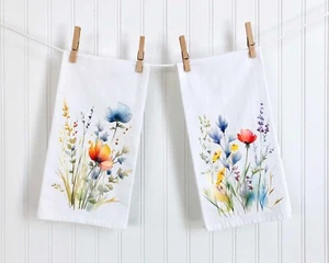Wildflower Küchentuch Set, Mehlsack Geschirrtuch, Geschirrtücher Deko - Bild 1 von 3
