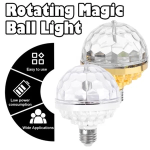 E27 Led Stage Light Bulb Colorful Rotating Magic Ball Lighting Lamp Luminously - Picture 1 of 14