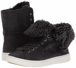 Botas Deportivas UGG Starlyn Cuero Negro Piel de Oveja Parte Superior Alta EE. UU. 6 UE 37 NUEVAS EN CAJA NUEVAS CON ETIQUETAS - Imagen 1 de 10