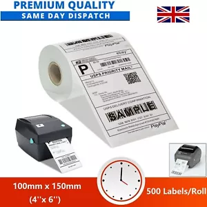 Etiquetas térmicas Royal Mail etiquetas de impresora 500 etiquetas por rollo impresora cebra 4x6 - Imagen 1 de 6