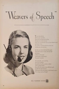 Sistema telefónico Bell 1947 vintage tejedores de voz anuncios - Imagen 1 de 1
