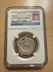 2014 P $1 Baseball Hall of Fame Early Releases NGC PF 70 Ultra Cameo - Picture 1 of 4