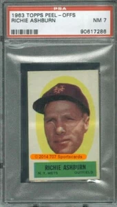 1963 Topps Peel Off  No Inst Richie Ashburn PSA 7 (7286) - Picture 1 of 2