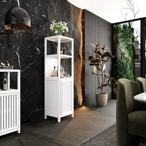 Large capacity multifunctional bamboo storage cabinet furniture for bathroom and - Picture 1 of 13