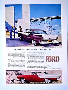 1957 Ford Fairlane 500 Club Victoria Vintage Original Print Ad 8.5 x 11" - Picture 1 of 2