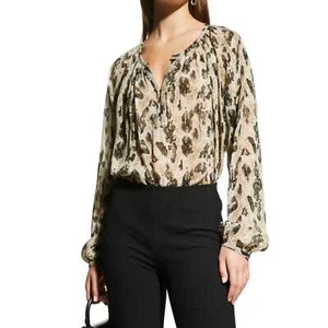 Rag & Bone schwarze bedruckte Bluse mit Yuni | neu mit Etikett - Bild 1 von 7