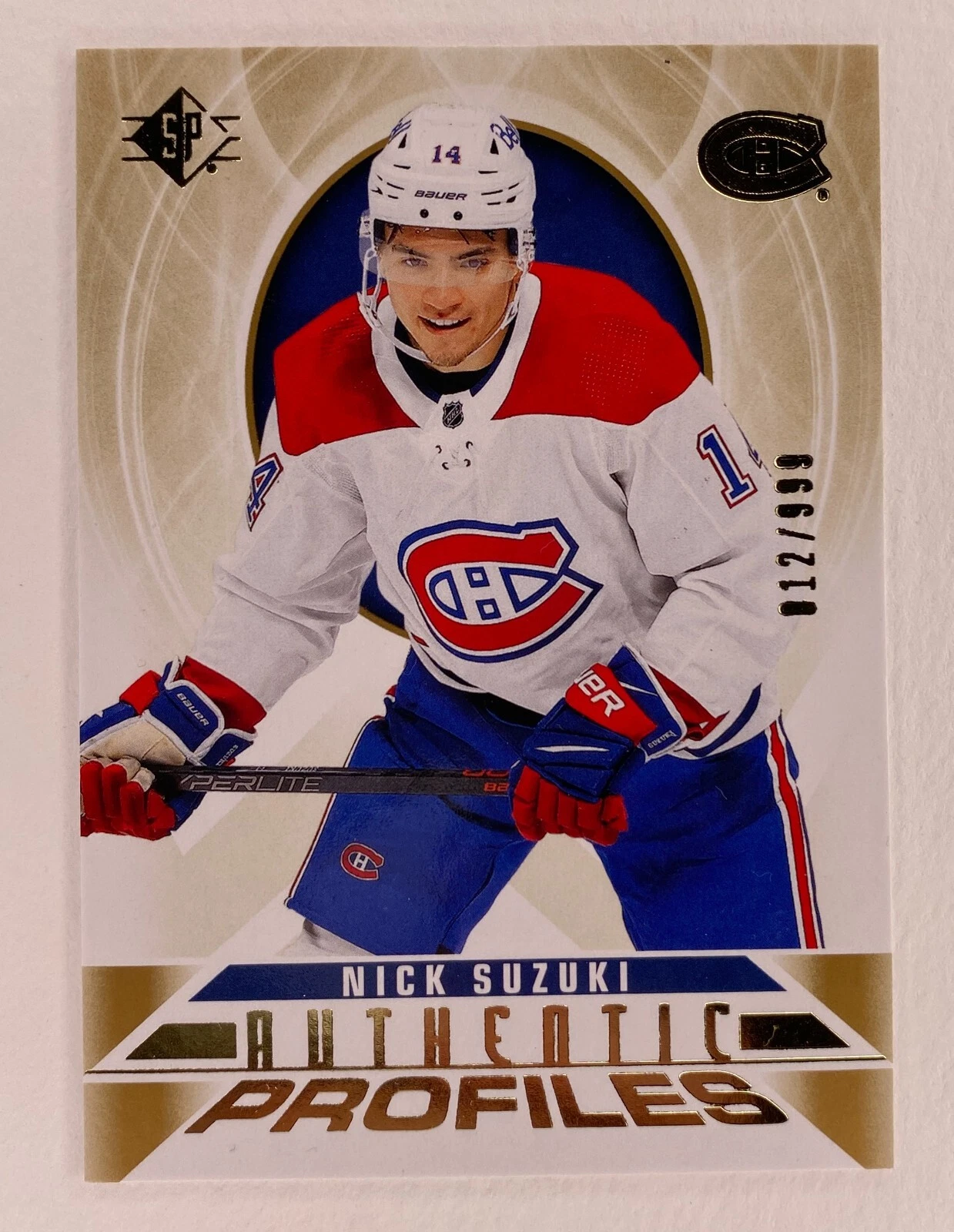 2020-21 SP Authentic Profiles Gold #AP10 Nick Suzuki - SER /999!