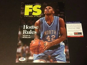 Revista Beckett 1995 firmada por Jerry Stackhouse UNC Carolina del Norte PSA/ADN - Imagen 1 de 2