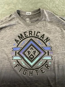 American Fighter T Shirt Mens 4XL Gray Measures 2XL Graphic Division Hombre Euc - Picture 1 of 12