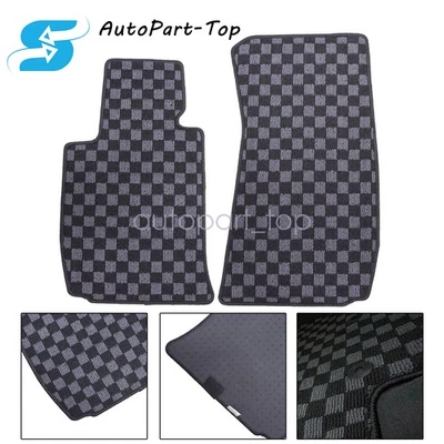 2x Tapetes de assoalho quadriculados bandeira carpete para 2010 2011 2012 2013 2014 2015 BMW Z4 E89 - Imagem 1 de 4