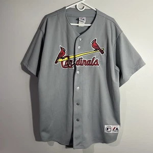 Majestic MLB St Louis Cardinals Gray Blank Team Baseball Jersey Mens 2XL 3XL - Picture 1 of 8