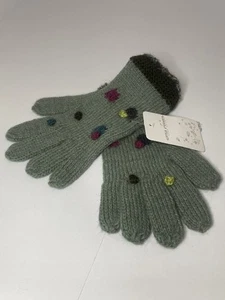 Little Journeys Green Floral Knit Gloves new with tags - Picture 1 of 5