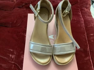 Moda in Pelle Pinche Wedge Sandals UK 4 EU 37. Metallic Leather. - Picture 1 of 5