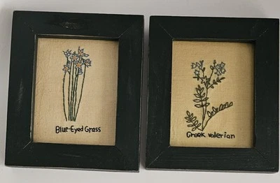 2 cuadros de madera con marco verde de hierbas "madreselva" "valeriana" Prim Country 6 x 5 Foto 1 de 4