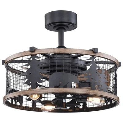 Kodiak 3-Light Ceiling Fan in Rustic Style 18 Inches Tall and 21 Inch Wide - Image 1 of 4