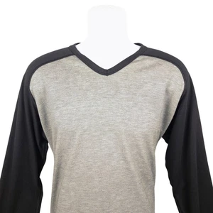 Patagonia Capilene Lightweight Long Sleeve V Neck Shirt Gray Black M USA - Picture 1 of 8