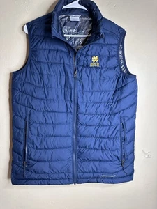 Columbia Omni Heat Notre Dame Fighting Irish Puffer Vest Navy Zip Men’s M - Bild 1 von 5