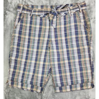 Riders Copper Shorts Womens 15/16 Muticolor Plaid High Rise Cuffed Bermuda Tie - Image 1 of 4