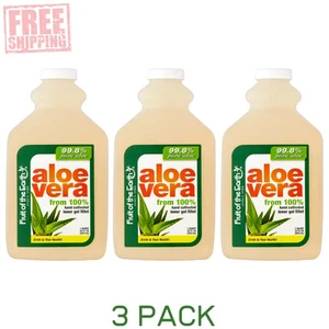 3 Fruit Of The Earth Aloe Vera Juice 100% Hand Cultivated Inner Gel Fillet 32oz - Picture 1 of 1