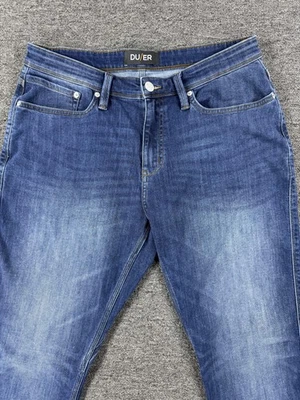 DUER Jeans Mens 33x30 Blue L2X Relaxed Taper Performance Stretch Denim Pants - Image 1 of 4